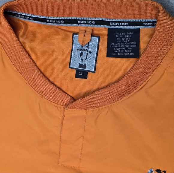 Sunice Men's Orange Golf Short Sleeve  Windbreaker XL - Picture 3 of 11